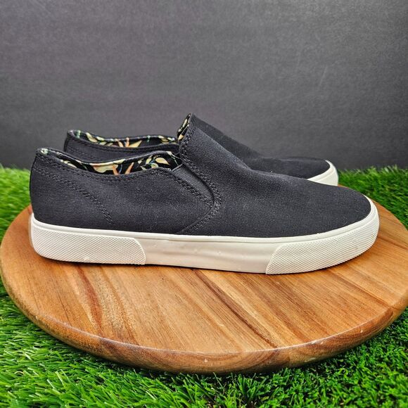 Vionic Groove Womens 7 US Black Slip On Sneakers Casual Canvas Comfort Shoes - Picture 1 of 15